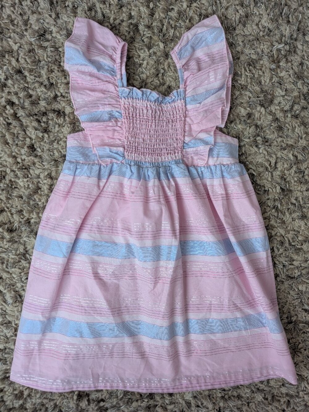 Andy & Evan pink & blue striped dress